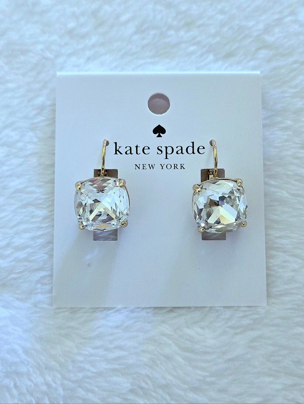 Kate Spade♠️ Clear Faceted Crystal💎 Cushion Earrings - Picture 13 of 16
